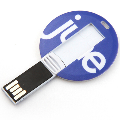 بطاقة ائتمان UDP سعة 128 جيجا بايت USB العصي 2.0 أشكال دائرية صغيرة CMYK طباعة الشعار