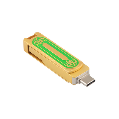 اللون الأخضر والذهبي من النوع C USB عالي السرعة 128 جيجابايت 256 جيجابايت 512 جيجابايت 150 ميجا بايت في الثانية