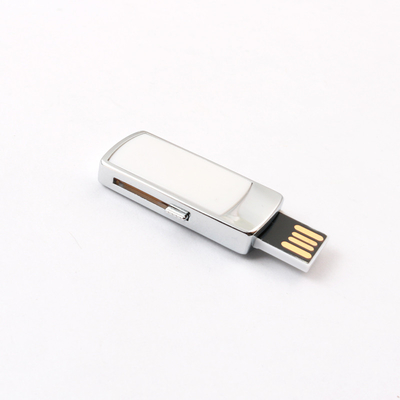 محرك أقراص USB معدني مضاد للصدمات فضة و لون مخصص لليزر / القبة / طباعة الشعار