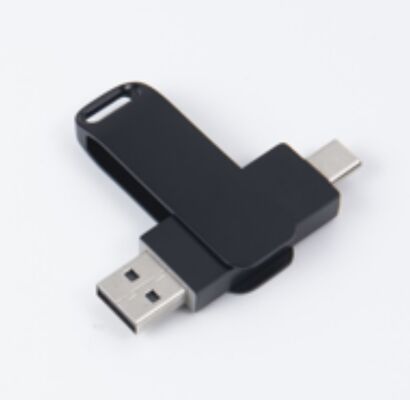 فلاشة USB 3.0 بلون أسود بمنفذ Type C، متوافقة مع الهواتف وأجهزة الكمبيوتر، بسعة 256 جيجابايت و 512 جيجابايت