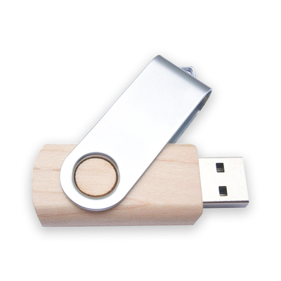 تويست على شكل محرك أقراص USB خشبي حالة معدنية الخيزران اللون النقش الشعار