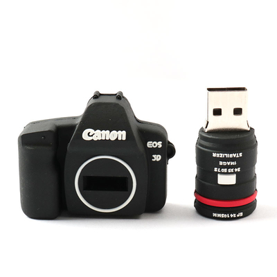 شكل كاميرا بولي كلوريد الفينيل شخصية محركات أقراص فلاش USB 2.0 3.0 بنفايات المعتمدة