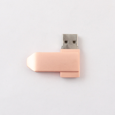 لون ذهبي وردي معدني 360 درجة محرك USB تحميل البيانات مجانًا