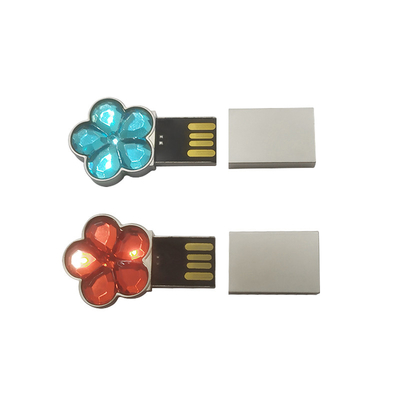 حاسب محمول 64g 128g فلزي USB فلاش درايف على شكل زهرة بلور