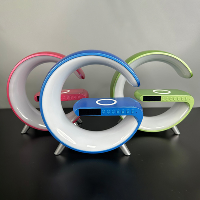 مع LED مع ساعة مع مكبر الصوت مع بلوتوث شاحن لاسلكي سريع 15W