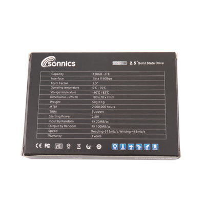 سعة عالية 2.5 بوصة SATA SSD 1TB 512GB 256GB 128GB سرعة سريعة تصل إلى 500MBS أو أكثر