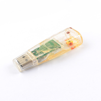 بلاستيكي سائل USB فلاش محرك القيادة الجانبي البلاستيكي داخل البطة يمكن تخصيص صنع