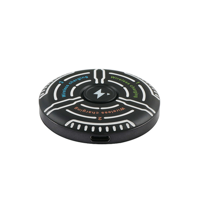 مربع دعم الشاحن اللاسلكي متعدد الوظائف طباعة الشعار مؤشر ضوء الدوار Fidget