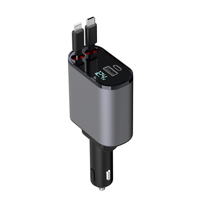 شاحن سيارات USB-C سهل الخروج 5V / 3A مع طاقة مقياسية MAX 120W