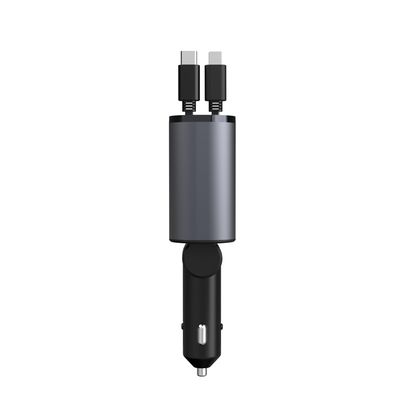 شاحن سيارات USB-C سهل الخروج 5V / 3A مع طاقة مقياسية MAX 120W