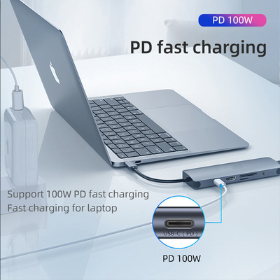 محطة USB 3.0 محور USB C المحور الذكي / محور بطاقة الذاكرة مع سرعة نقل البيانات 5Gbps