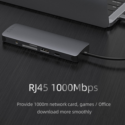 محطة USB 3.0 محور USB C المحور الذكي / محور بطاقة الذاكرة مع سرعة نقل البيانات 5Gbps