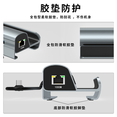 محور USB لنقل البيانات السريع من النوع C مع قارئ بطاقات TF / SD لسهولة الحمل