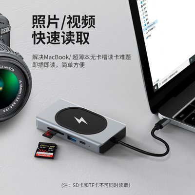 محول USB Type C HUB متعدد الوظائف 9 في واحد ومع قارئ بطاقات الذاكرة