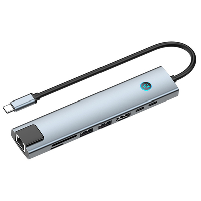 محول Multi Port HUB مع قراءة بطاقة الذاكرة وجسم الألومنيوم
