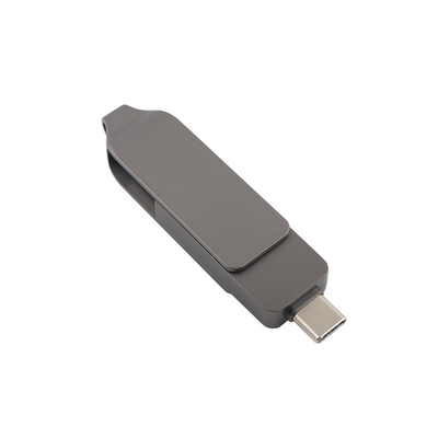 بندقية سوداء معدنية من النوع C محركات فلاش USB تشكيل التواء السرعة السريعة 3.0 و 3.0