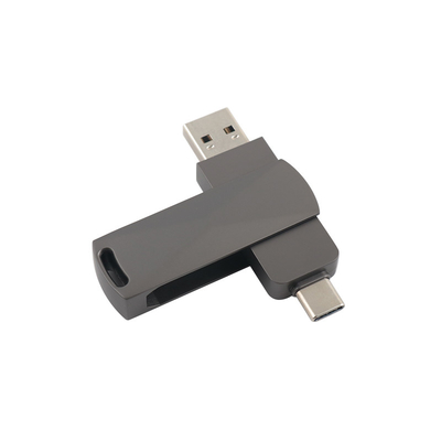مسدس أسود معدني من النوع C محركات محركات فلاش USB مع سرعة سريعة 3.0 و 3.0 أشكال التواء