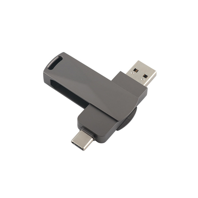 مسدس أسود معدني من النوع C محركات محركات فلاش USB مع سرعة سريعة 3.0 و 3.0 أشكال التواء