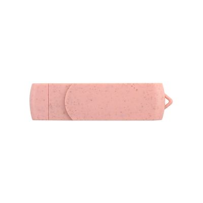نوع C محركات فلاش USB البلاستيك الوردي مع القش المواد القابلة لإعادة التدوير والشعار المخصص
