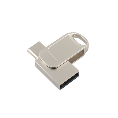 محرك أقراص فلاش USB مزدوج معدني مع حماية كلمة مرور وسرعة متوافقة من النوع C