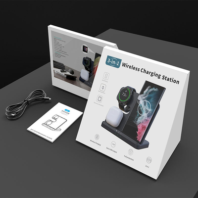 مادة ABS PC 15W شاحن لاسلكي لـ iPhone iWatch AirPod سريع ومريح