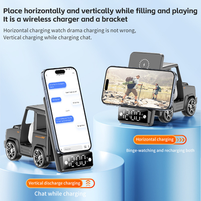 شاحن لاسلكي على شكل سيارة بارد شحن سريع لجهاز iPhone Airpods IWatch