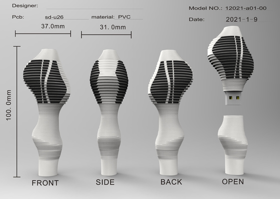 تشفير البيانات مربع محركات الأقراص الفلاش USB الشخصية مع تصميم فريد وخيارات اللون المخصصة