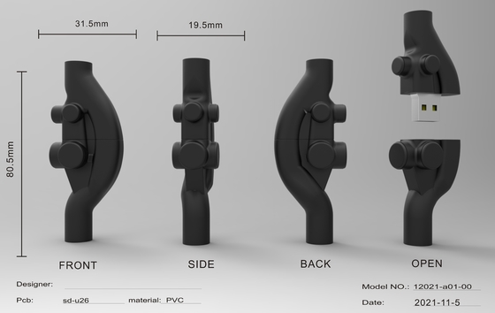تشفير البيانات مربع محركات الأقراص الفلاش USB الشخصية مع تصميم فريد وخيارات اللون المخصصة