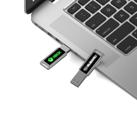 محرك أقراص فلاش عالي السرعة كريستال USB مع ضوء LED لامع