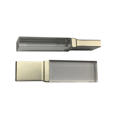 MINI UDP Flash USB Stick 2.0 أكريليك شفاف مع شعار محفور على جزء الكريستال الكبير