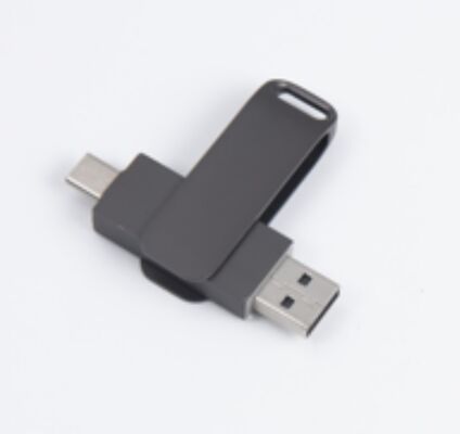 فلاشة USB 3.0 بلون أسود بمنفذ Type C، متوافقة مع الهواتف وأجهزة الكمبيوتر، بسعة 256 جيجابايت و 512 جيجابايت