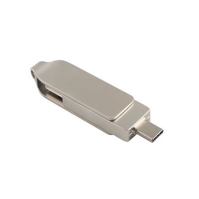 هيكل قديم فضي اللون مع TYPE C USB 128GB 256GB USB عالي السرعة مقاس 71.4*16.8*10.1 ملم