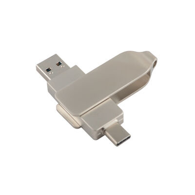 هيكل قديم فضي اللون مع TYPE C USB 128GB 256GB USB عالي السرعة مقاس 71.4*16.8*10.1 ملم