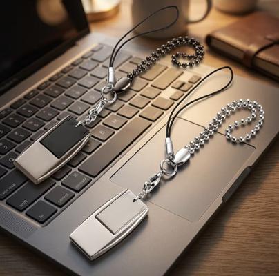 Mini Usb Flash Drive With Key Chain Can Laser Logo And Print Logo By Customized Made Usb Body Can Do Silver And Gray Color
