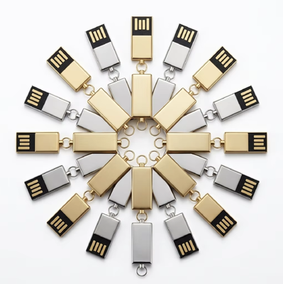الفضة مع سبيكة الزنك الملمعة محرك أقراص فلاش USB المعدنية بما في ذلك رقائق فلاش HY مناسبة لاحتياجات نقل البيانات بسرعة وآمنة