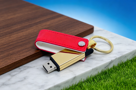 محرك أقراص فلاش USB جلدي متوافق مع نظام التشغيل Mac OS، لون أسود مخصص من OEM، تصميم أنيق ومتين مثالي لهدايا الشركات