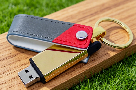 محرك أقراص فلاش USB جلدي متوافق مع نظام التشغيل Mac OS، لون أسود مخصص من OEM، تصميم أنيق ومتين مثالي لهدايا الشركات