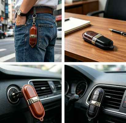 ذاكرة USB جلدية من الدرجة الأولى محرك أقراص فلاش USB جلدي يتميز بشريحة من الدرجة الأولى وطبقة خارجية من الجلد للمديرين التنفيذيين