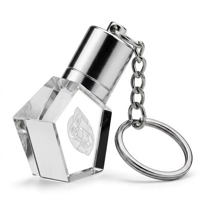 على شكل زجاجة، محرك فلاش USB كريستالي 3.0، سرعة نقل سريعة، تصميم متين، يمكن كريستال نقش الشعار