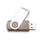 تويست على شكل محرك أقراص USB خشبي حالة معدنية الخيزران اللون النقش الشعار