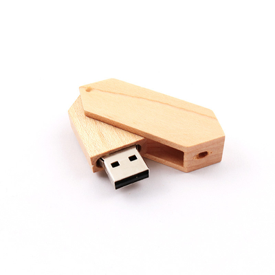 محرك أقراص فلاش USB خشبي ملتوي 180 درجة 2.0 و USB 3.0 شعار النقش 50-100 ميجابايت / ثانية