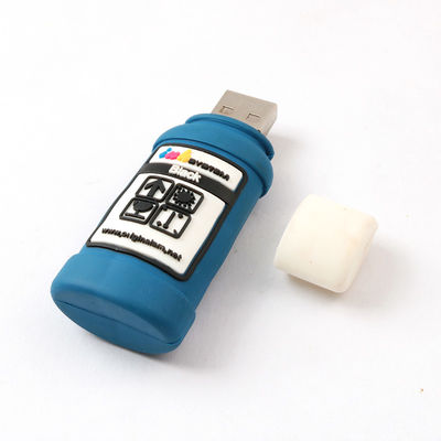 محرك أقراص فلاش USB مخصص على شكل زجاجة حبر USB 2.0 3.0 H2 اختبار 256 جيجابايت