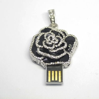 محرك فلاش USB على شكل زهرة مجوهرات 2.0 مع رقائق مخفية بالداخل