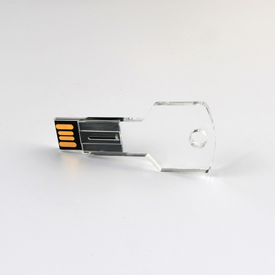 محرك فلاش USB شفاف من الأكريليك الشفاف بسعة 128 جيجابايت يتوافق مع معيار الولايات المتحدة