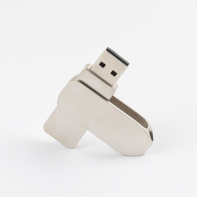 محرك USB معدني غير لامع فضي 360 درجة تحميل البيانات مجانًا