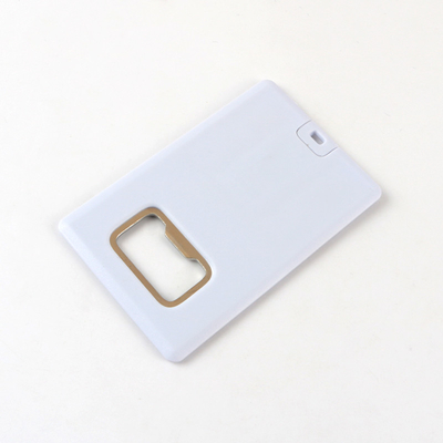 محرك فلاش USB بطاقة الائتمان البلاستيكية مع فتاحة زجاجات معدنية USB 2.0 128GB