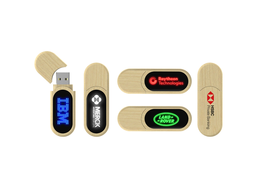 ضوء LED خشبي محرك فلاش USB سريع عندما قراءة USB على الكمبيوتر سوف لامعة