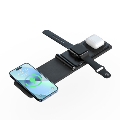 شاحن لاسلكي سريع الشحن قابل للطي لشاحن IPhone Airpods AppleWatch السريع