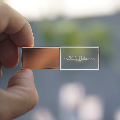 النقش أو الطباعة الشعار سريع السرعة كريستال محرك أقراص فلاش USB مع النوع C و UDP