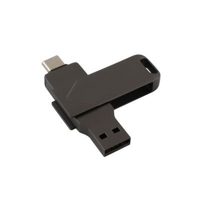 اكتب C و Usb كلا المنفذين Fast Memory Stick Metal Body Gun باللون الأسود